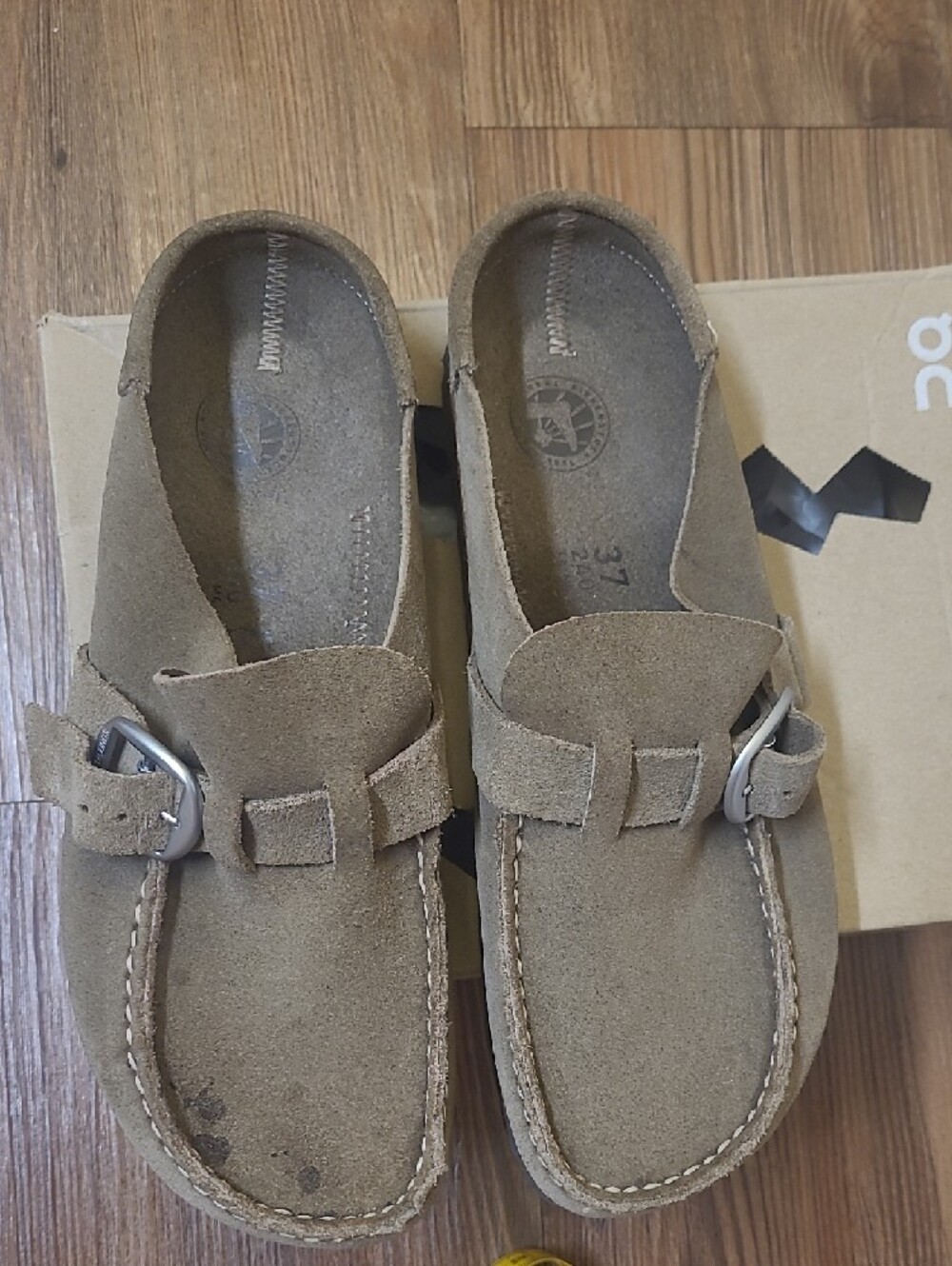 Birkenstock women's Suede Slip-On Loafers in Taupe - Picture 12 of 15